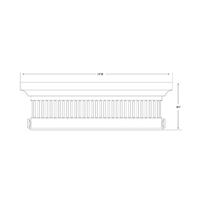 Alderly Flush Mount Ceiling Light - line drawing.