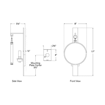 Alice Wall Light - line drawing.