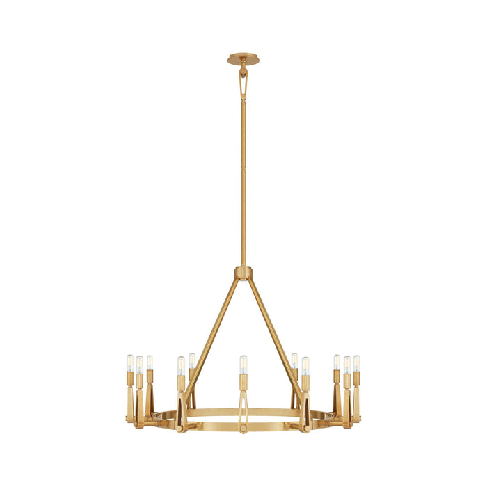 Alpha Chandelier in Hand-Rubbed Antique Brass/Without Shade (Grande).