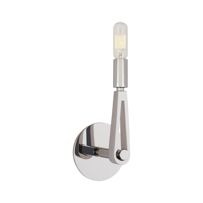 Alpha Wall Light in Polished Nickel/Without Shade.