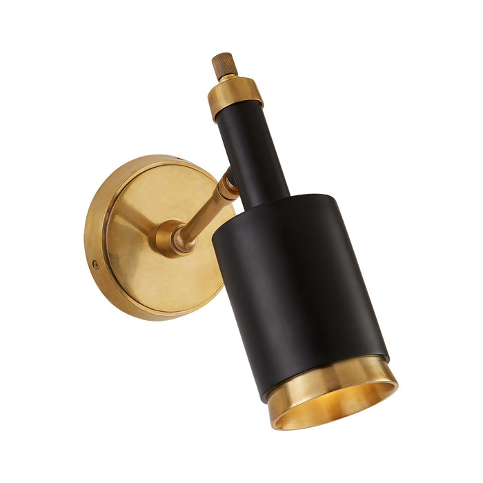 Anders Adjustable Wall Light in Hand-Rubbed Antique Brass/Black.
