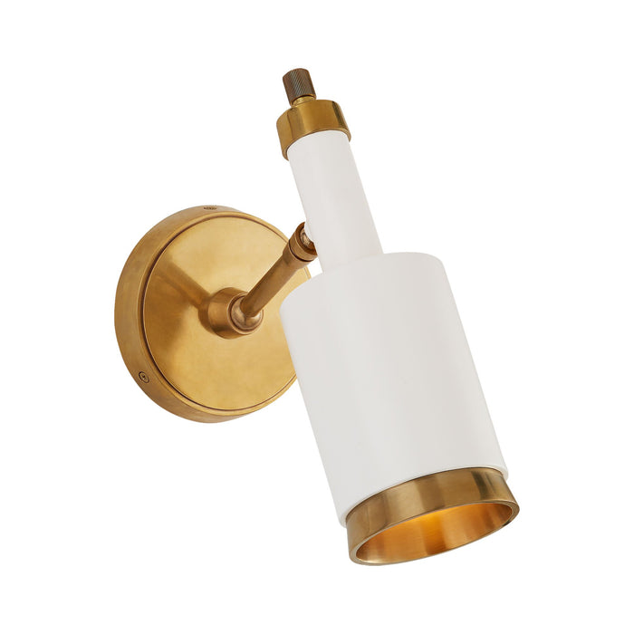 Anders Adjustable Wall Light in Hand-Rubbed Antique Brass/White.