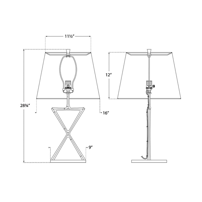 Anneu Table Lamp - line drawing.