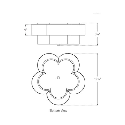 Arabelle Flush Mount Ceiling Light - line drawing.