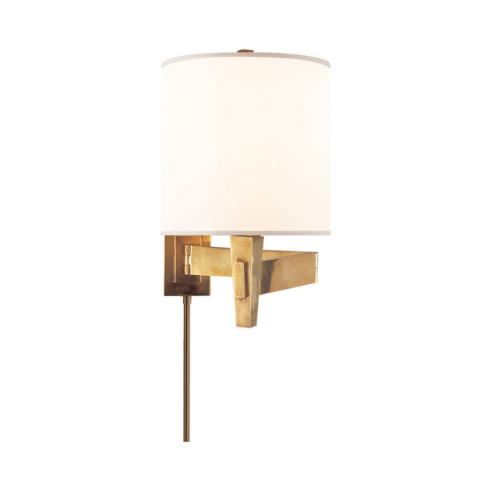 Architect's Swing Arm Wall Light in Hand-Rubbed Antique Brass.