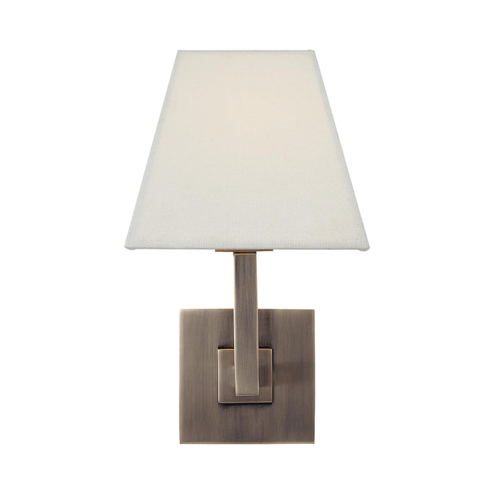Architectural Wall Light in Brushed Steel/Square Linen.