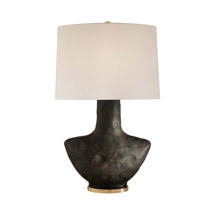 Armato Table Lamp in Stained Black Metallic/Linen.