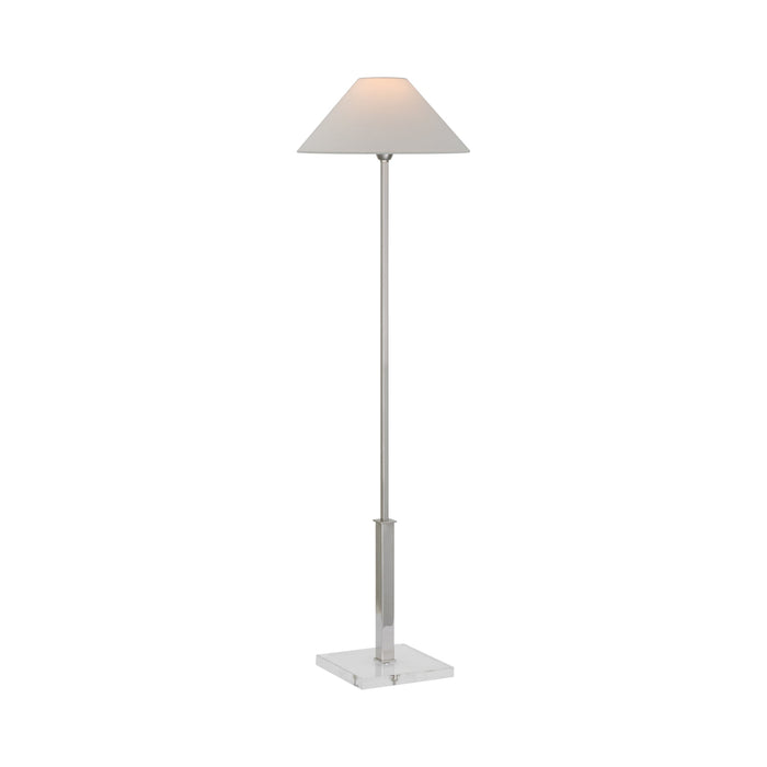 Asher LED Floor Lamp in Polished Nickel and Crystal.