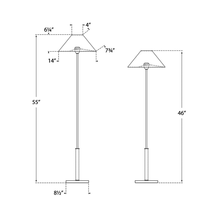 Asher LED Floor Lamp - line drawing.