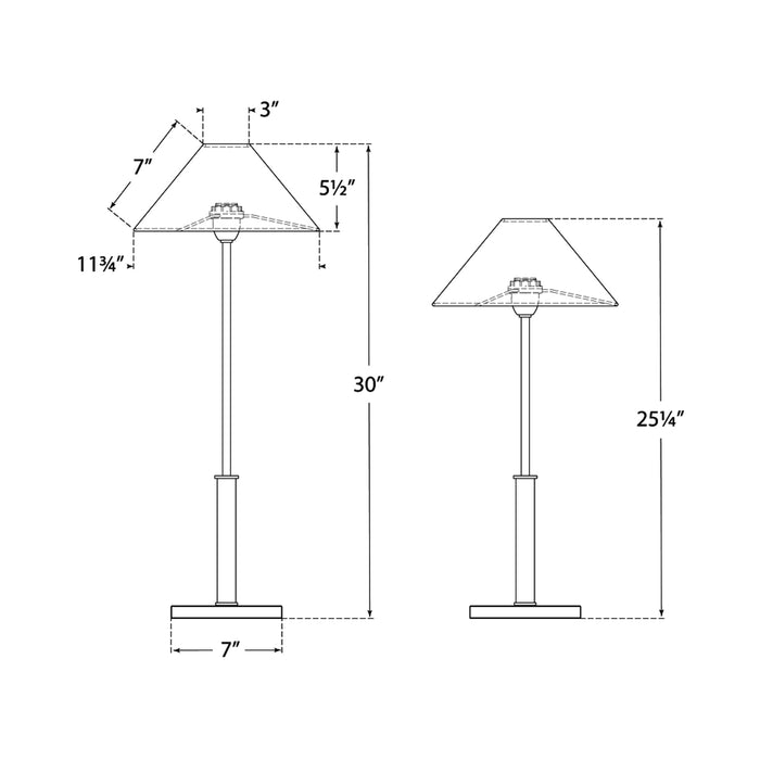 Asher LED Table Lamp - line drawing.