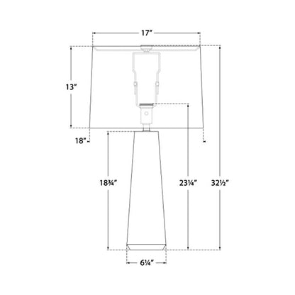 Athens Table Lamp - line drawing.