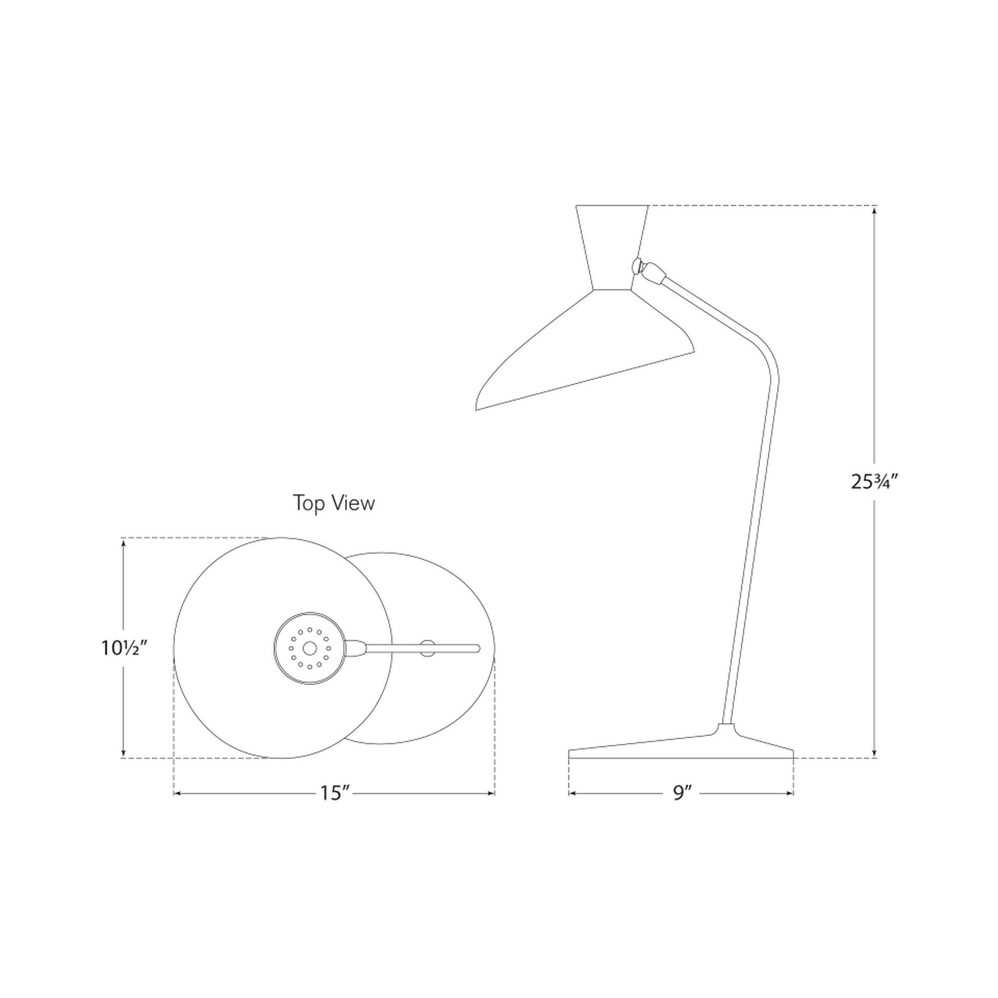 Austen Table Lamp - line drawing.