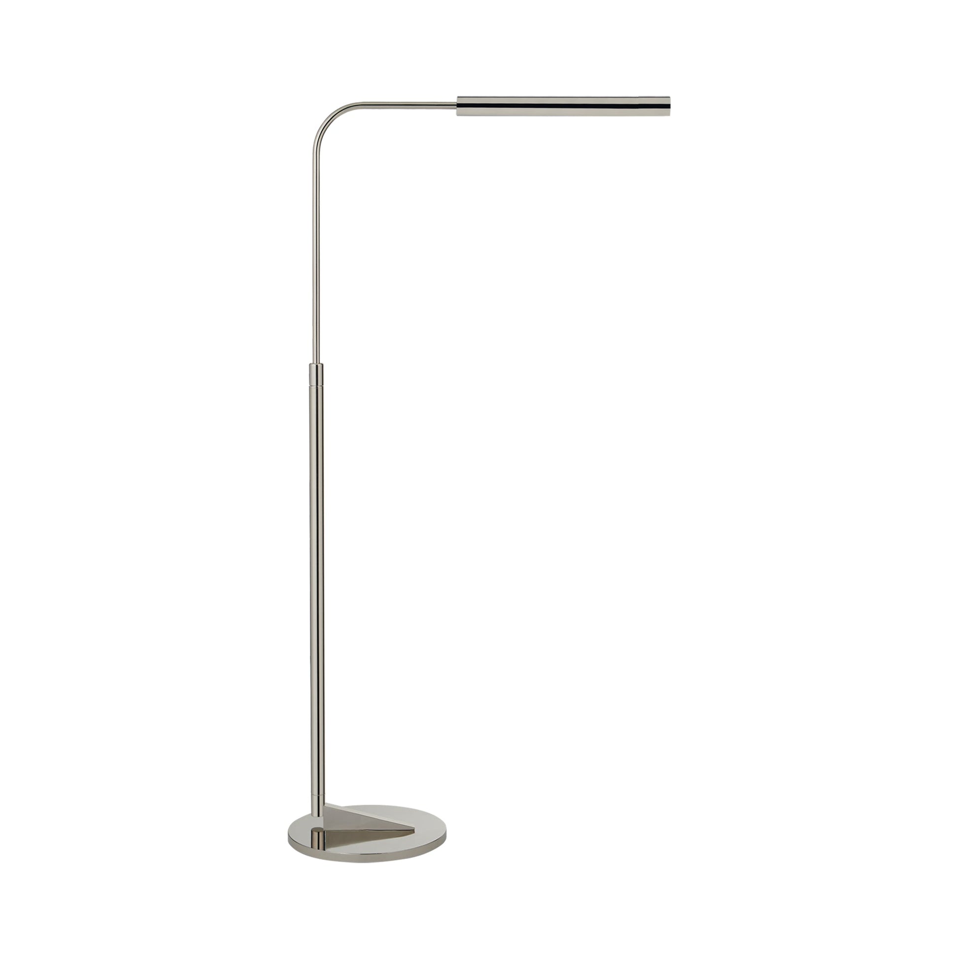 Austin Adjustable LED Floor Lamp in Polished Nickel.