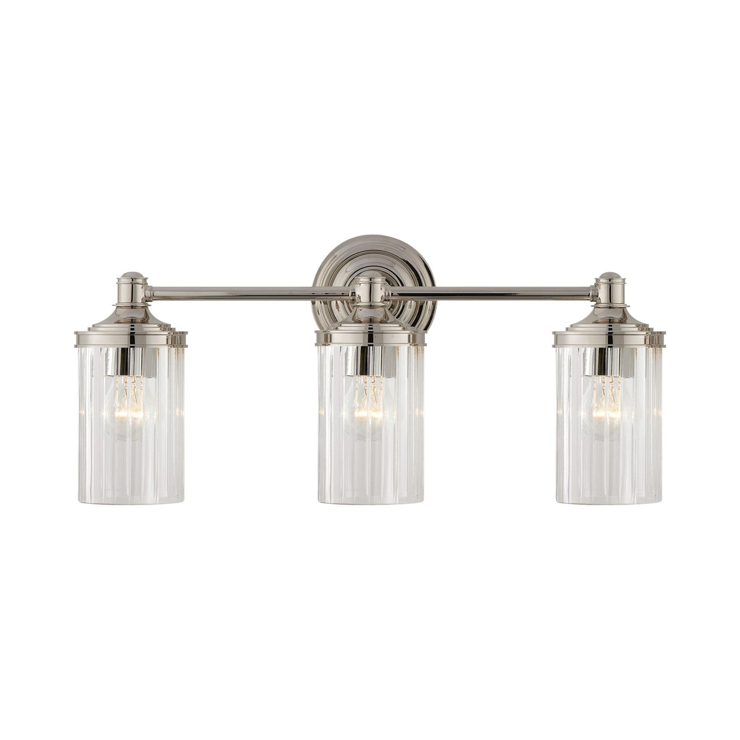 Ava Vanity Wall Light in Polished Nickel.