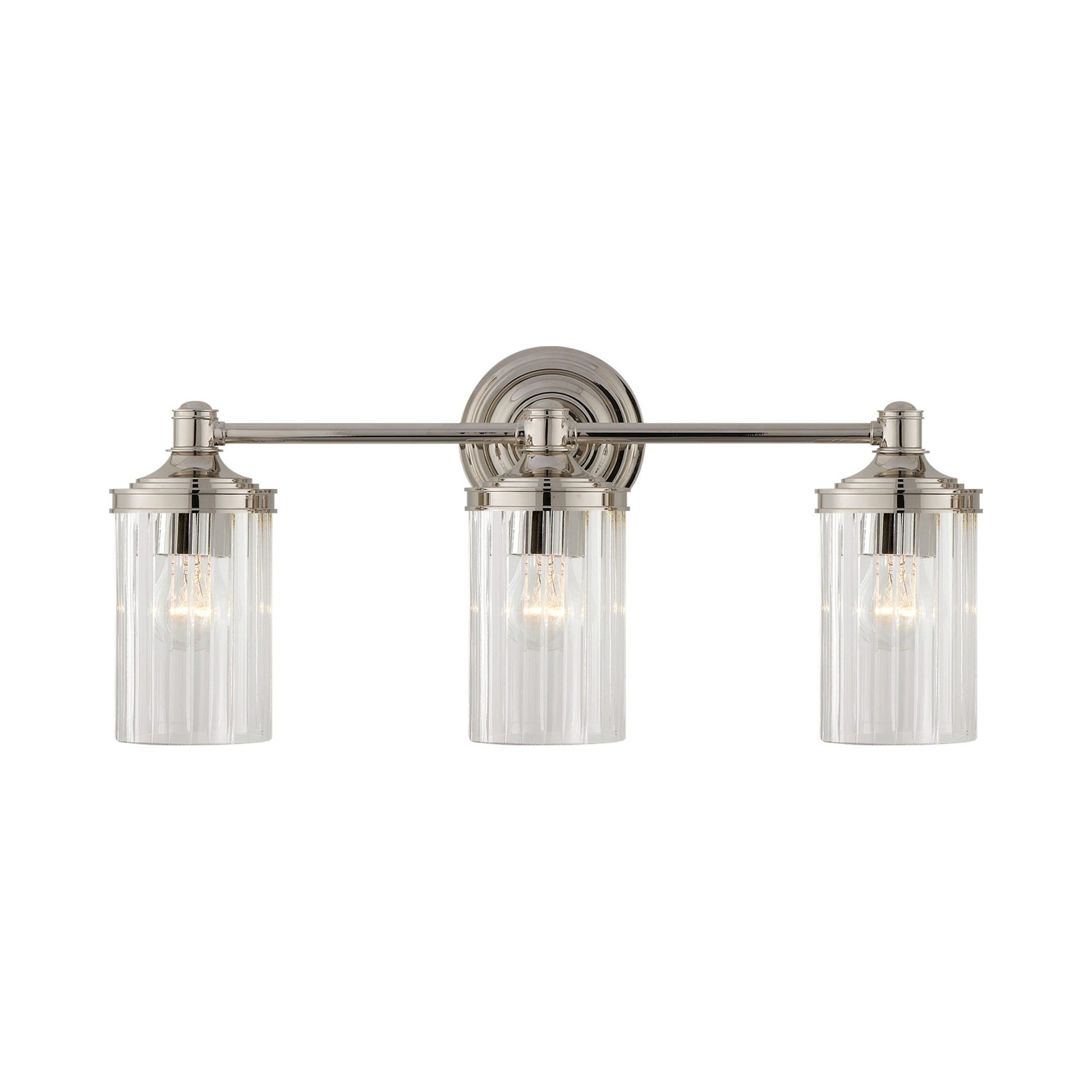 Ava Vanity Wall Light in Polished Nickel.