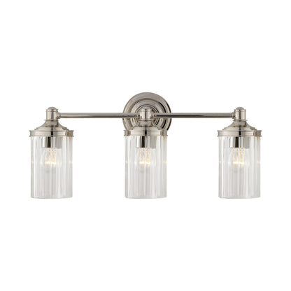 Ava Vanity Wall Light in Polished Nickel.