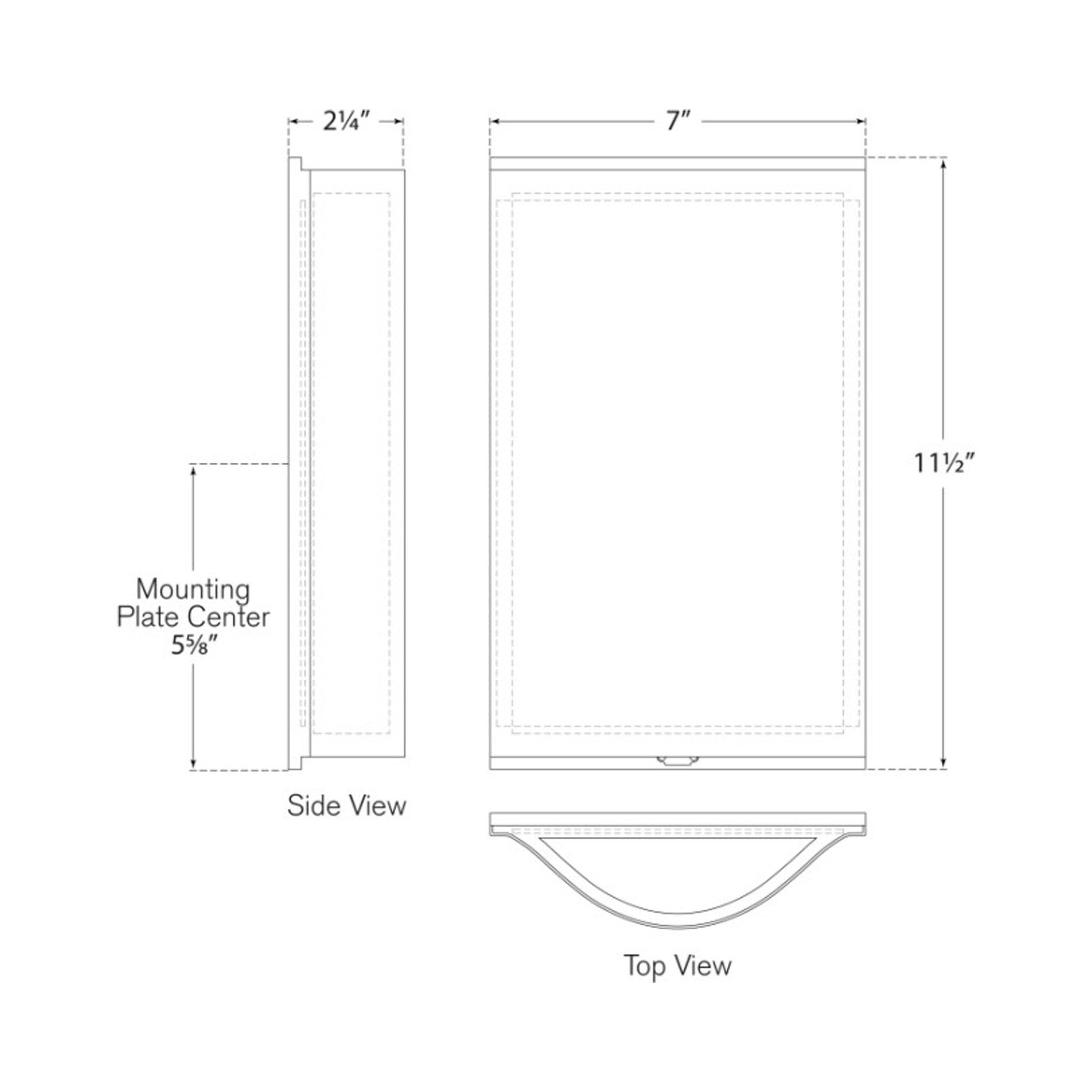 Avant LED Wall Light - line drawing.