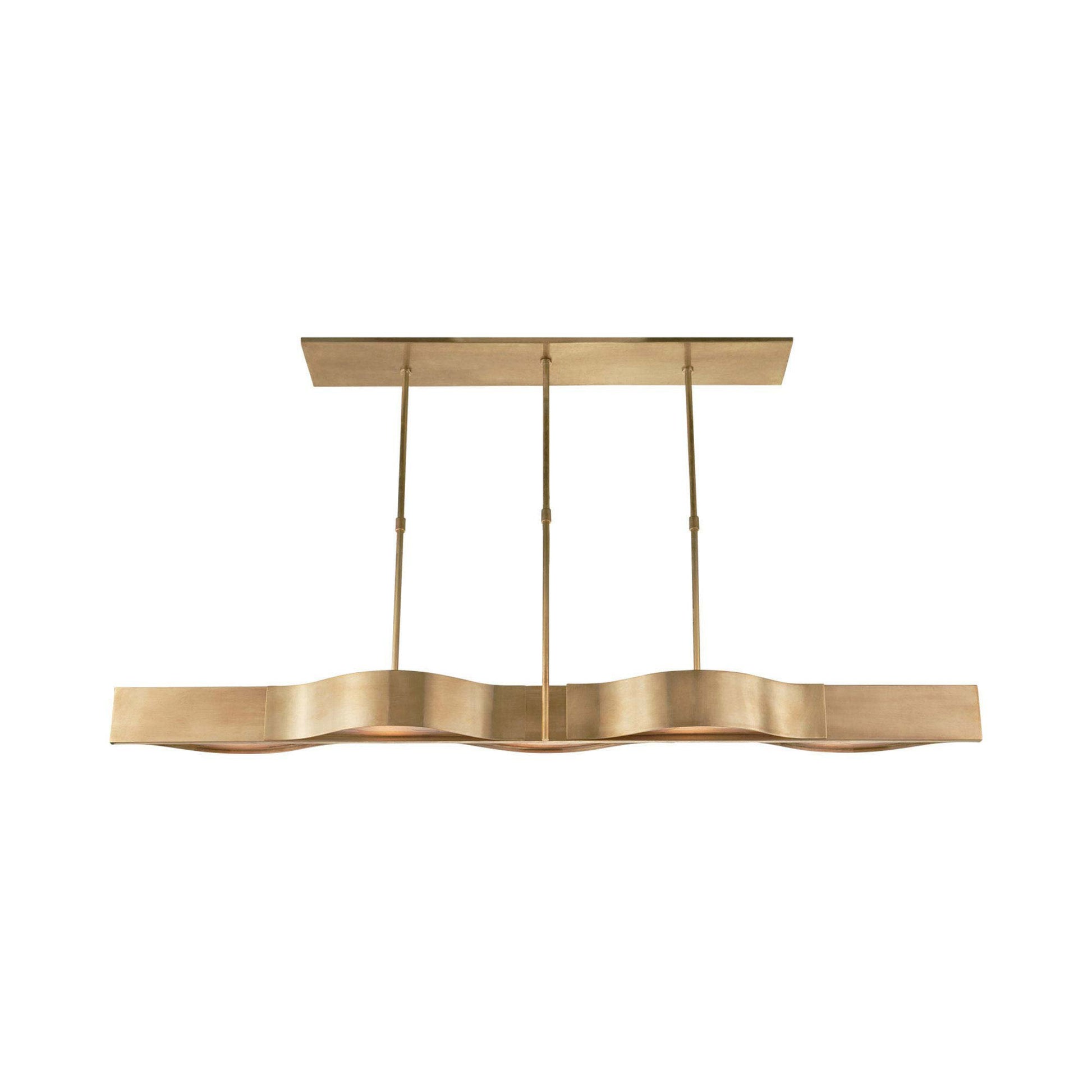 Avant Linear Pendant Light in Antique-Burnished Brass.