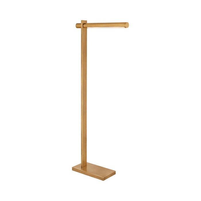 Axis LED Floor Lamp in Antique-Burnished Brass.