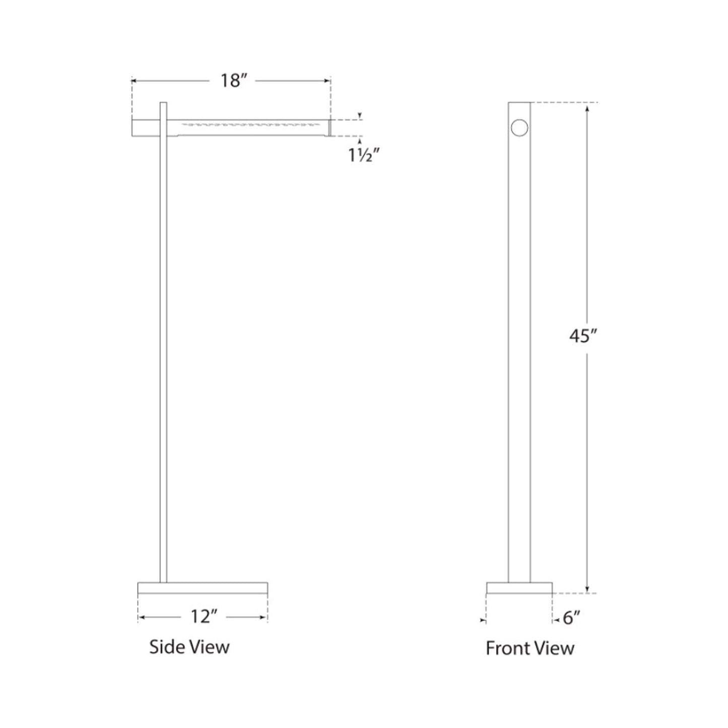 Axis LED Floor Lamp - line drawing.