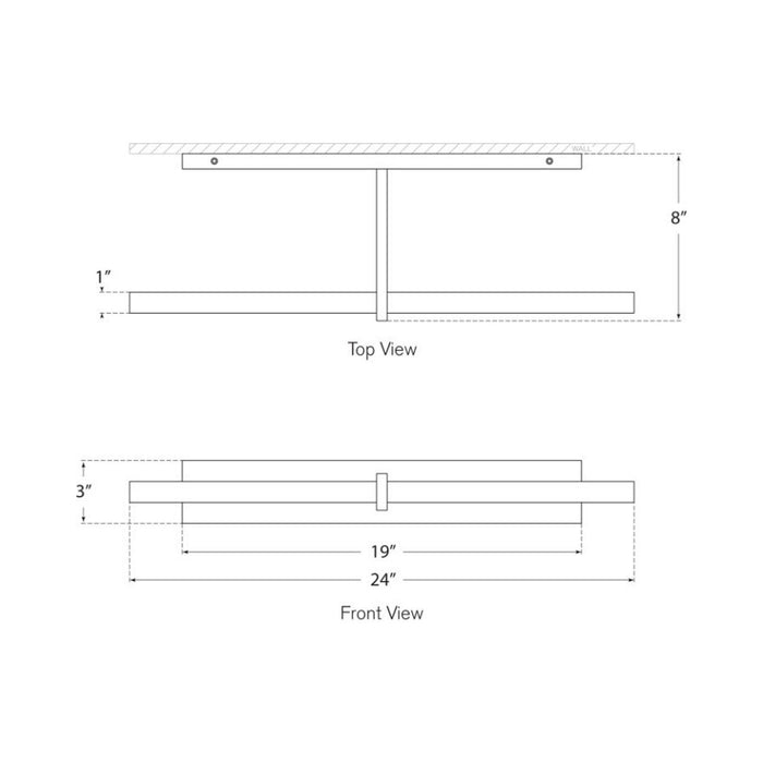 Axis LED Picture Light - line drawing.