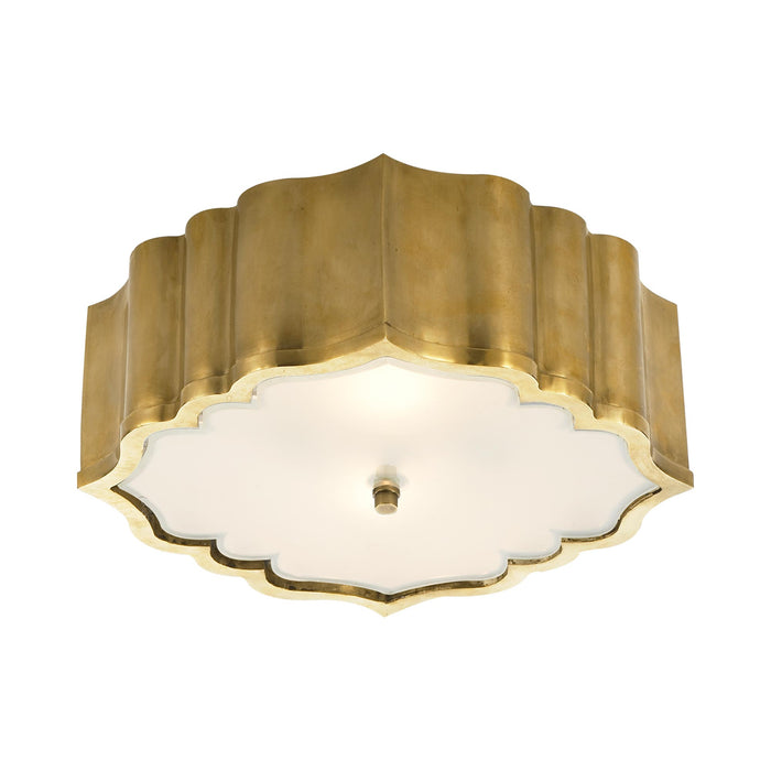 Balthazar Flush Mount Ceiling Light in Natural Brass.