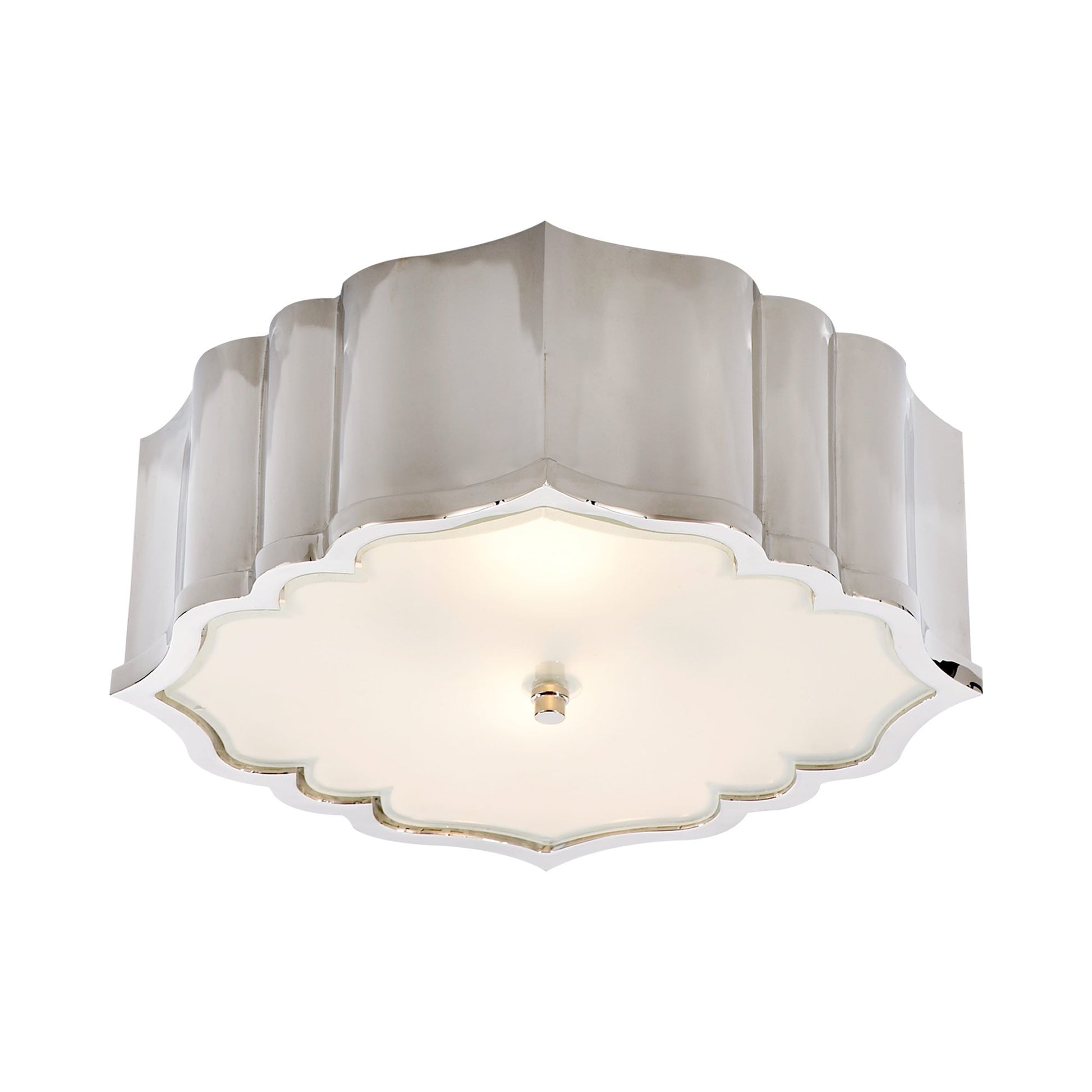 Balthazar Flush Mount Ceiling Light in Polished Nickel.