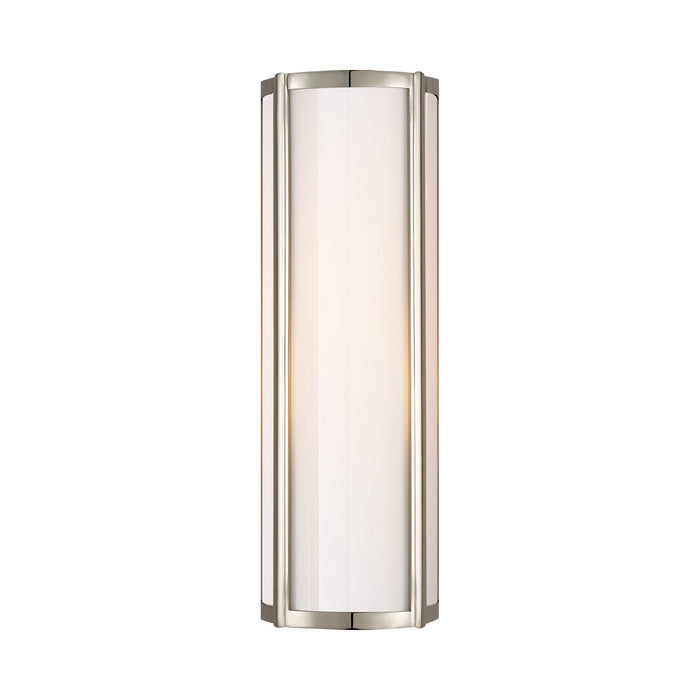 Basil Wall Light in Polished Nickel.