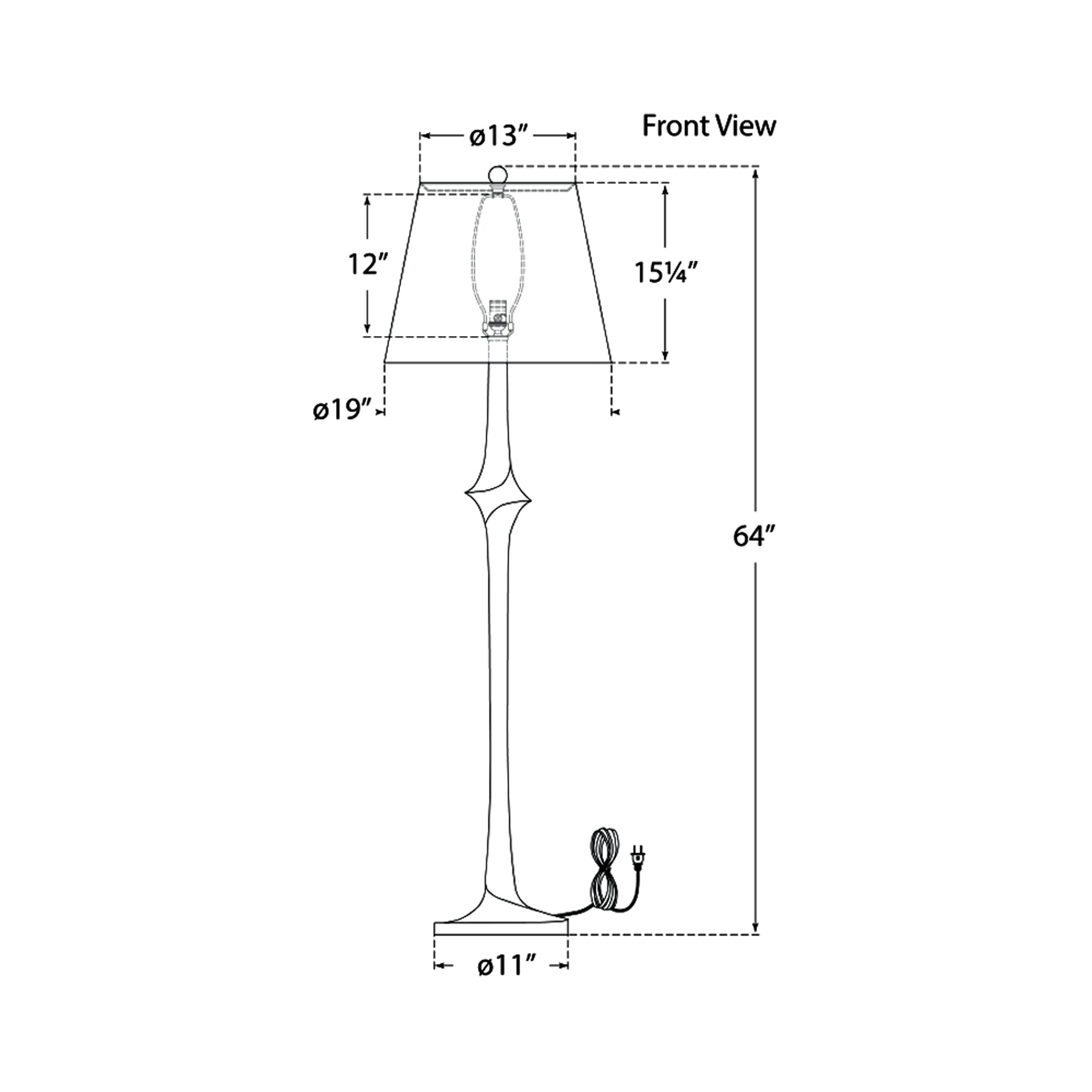 Bates Floor Lamp - line drawing.