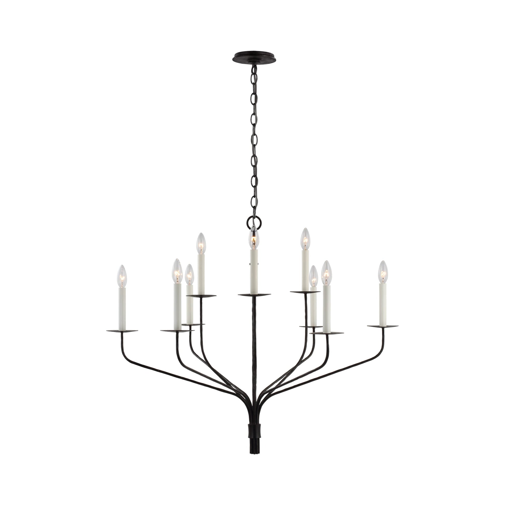 Belfair LED Chandelier in Aged Iron (9-Light).
