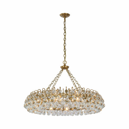 Bellvale LED Chandelier in Hand-Rubbed Antique Brass.