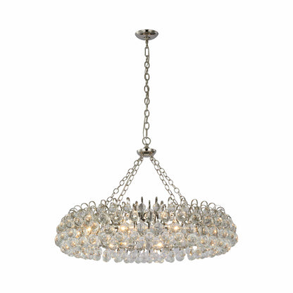 Bellvale LED Chandelier in Polished Nickel.