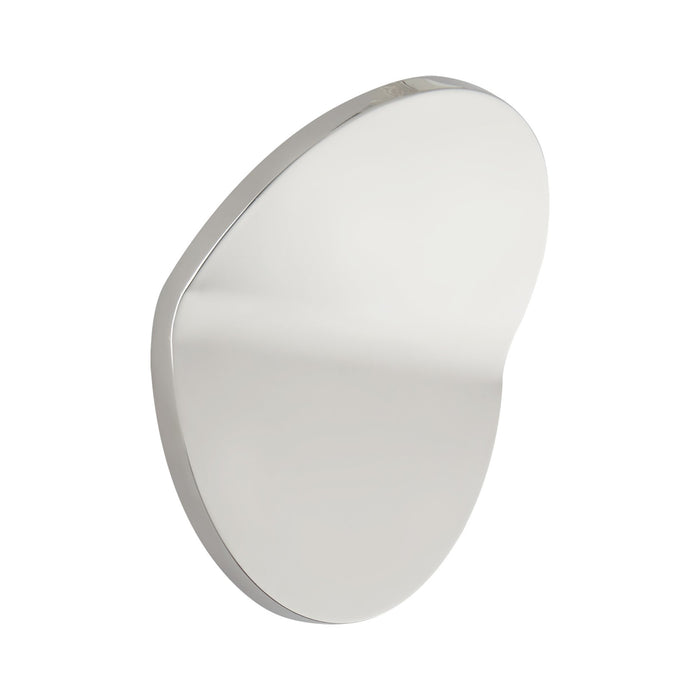 Bend Round Outdoor LED Wall Light in Polished Nickel.