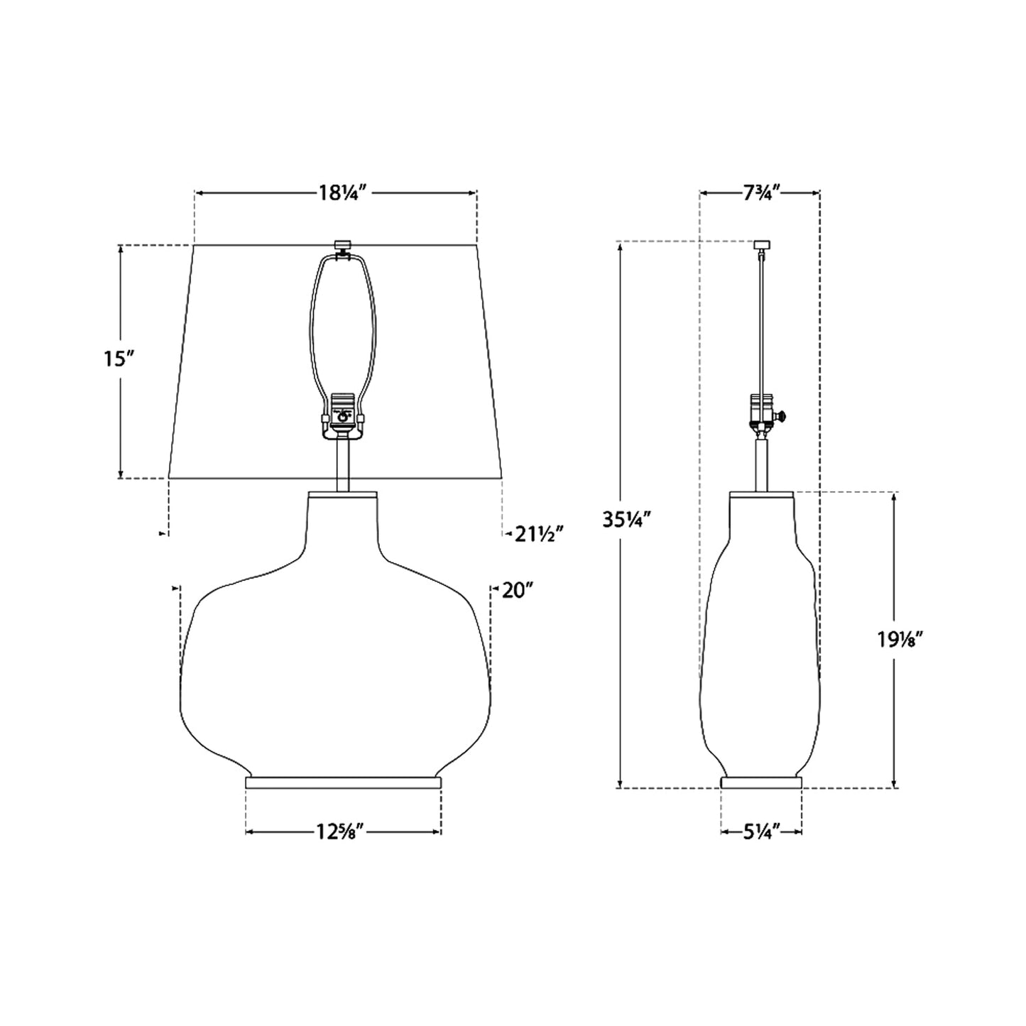 Beton Table Lamp - line drawing.