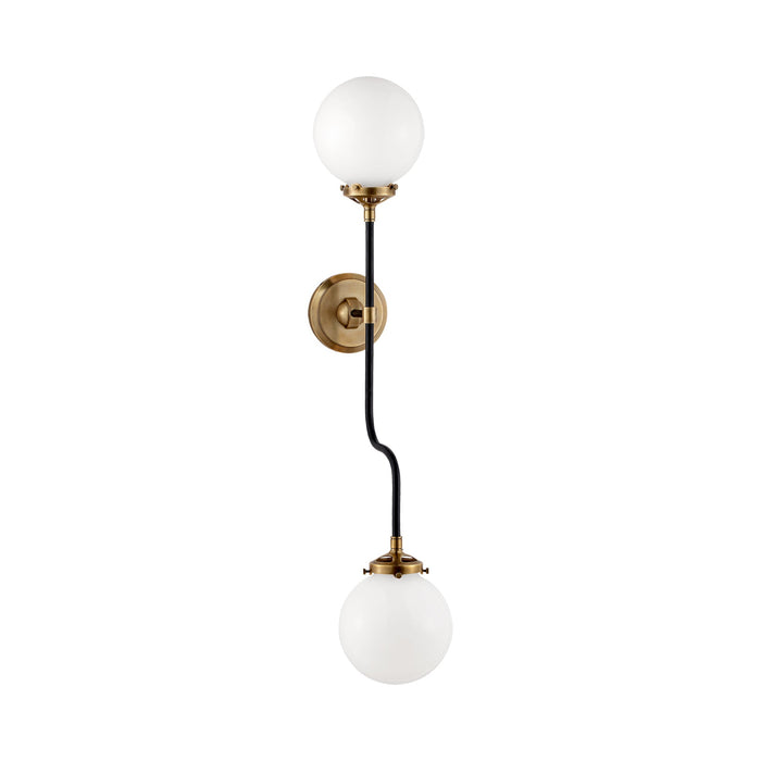 Bistro Bath Double Wall Light in Hand-Rubbed Antique Brass.