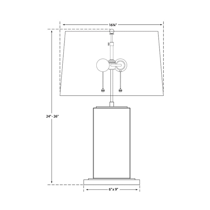 Block Table Lamp - line drawing.
