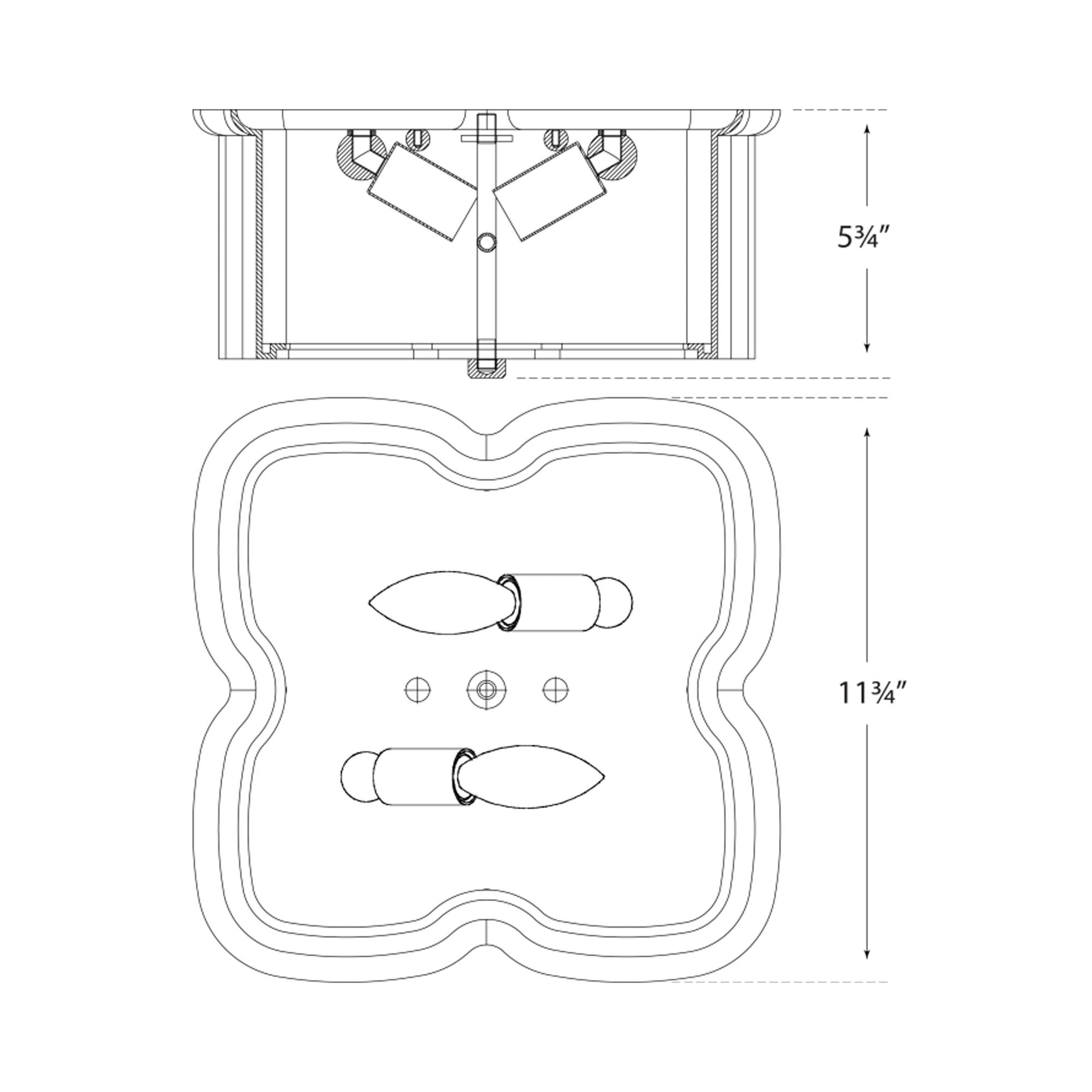 Bolsena Flush Mount Ceiling Light - line drawing.