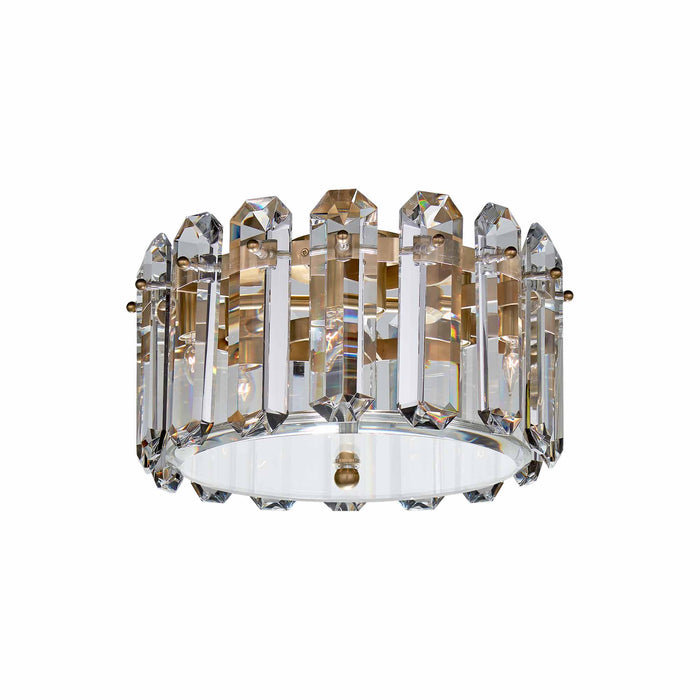 Bonnington Flush Mount Ceiling Light in Hand-Rubbed Antique Brass (Small).