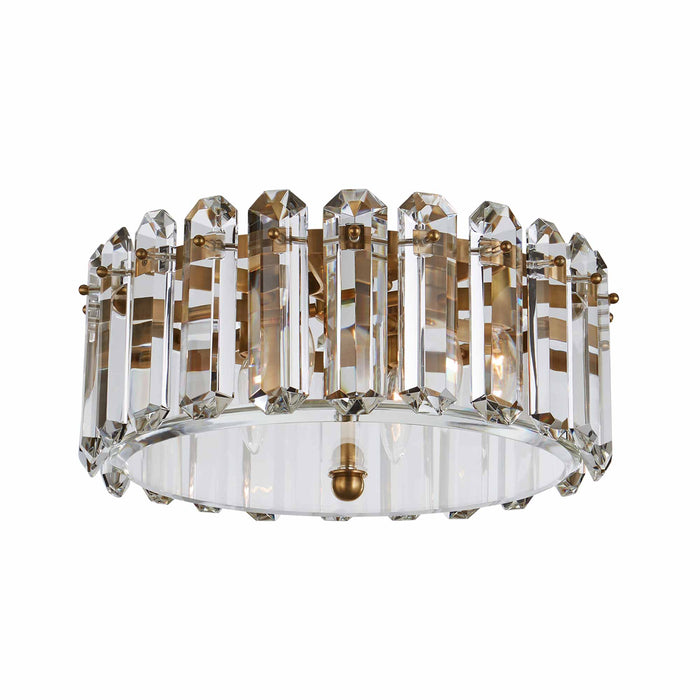 Bonnington Flush Mount Ceiling Light in Hand-Rubbed Antique Brass (Medium).