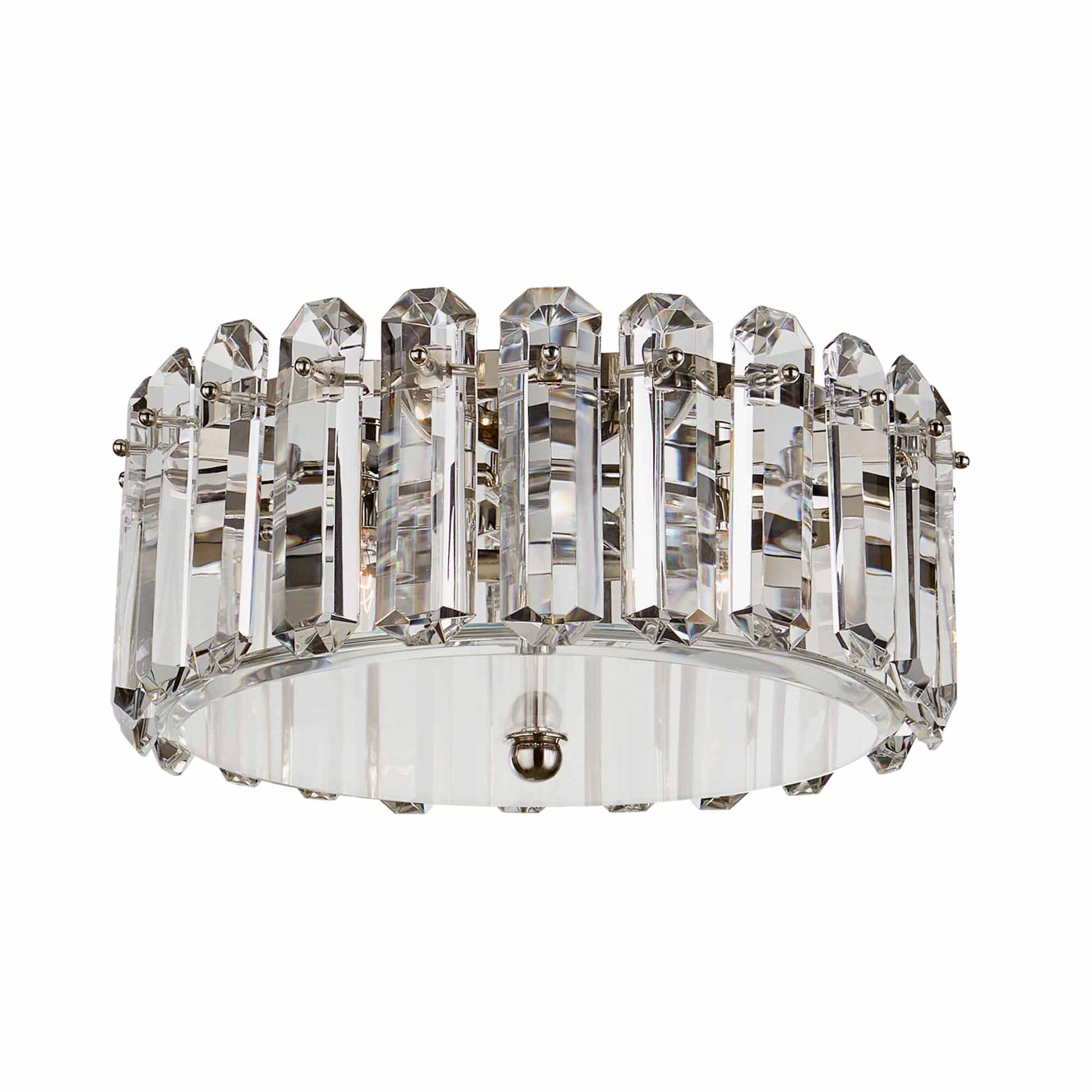 Bonnington Flush Mount Ceiling Light in Polished Nickel/Crystal (Medium).