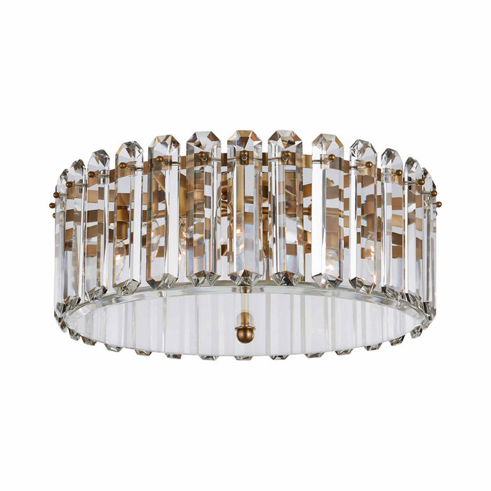 Bonnington Flush Mount Ceiling Light in Hand-Rubbed Antique Brass/Crystal (Large).