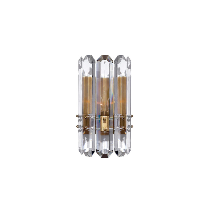 Bonnington Wall Light in Hand-Rubbed Antique Brass/Crystal (Small).