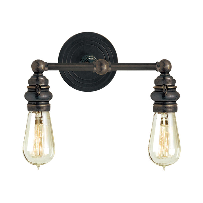 Boston Double Wall Light in Bronze/Without Glass (2-Light).
