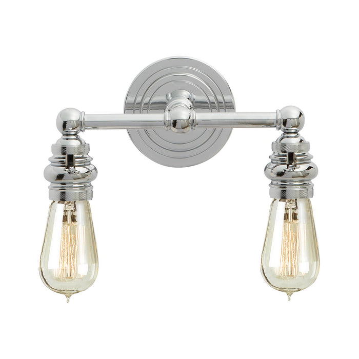 Boston Double Wall Light in Chrome/Without Glass (2-Light).