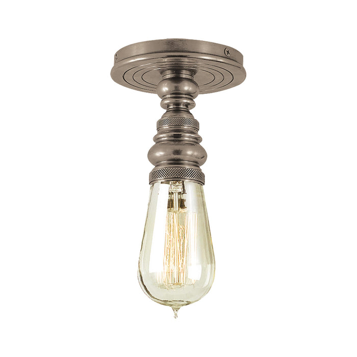 Boston Flush Mount Ceiling Light in Antique Nickel/Without Glass.