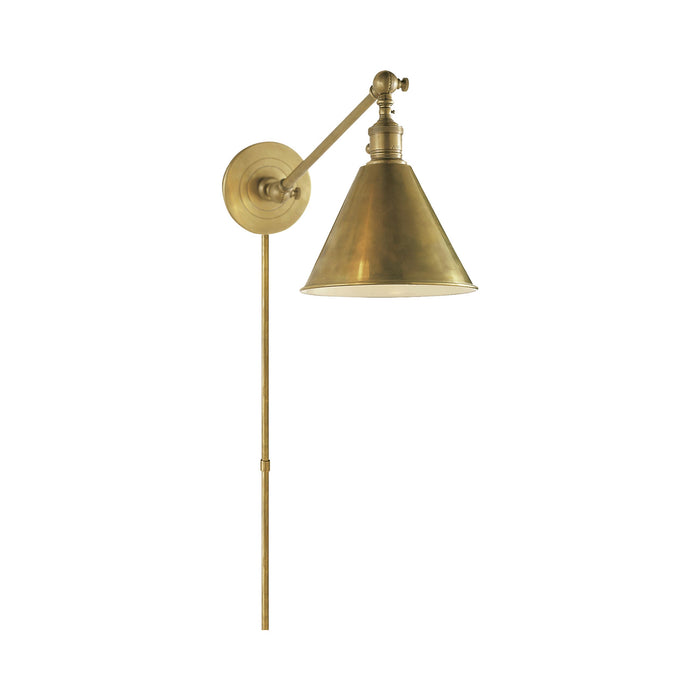 Boston Functional Wall Light in Hand-Rubbed Antique Brass (Single Arm).