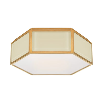 Bradford Flush Mount Ceiling Light in Cream/Soft Brass.