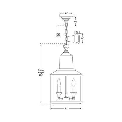 Brantley Pendant Light - line drawing.