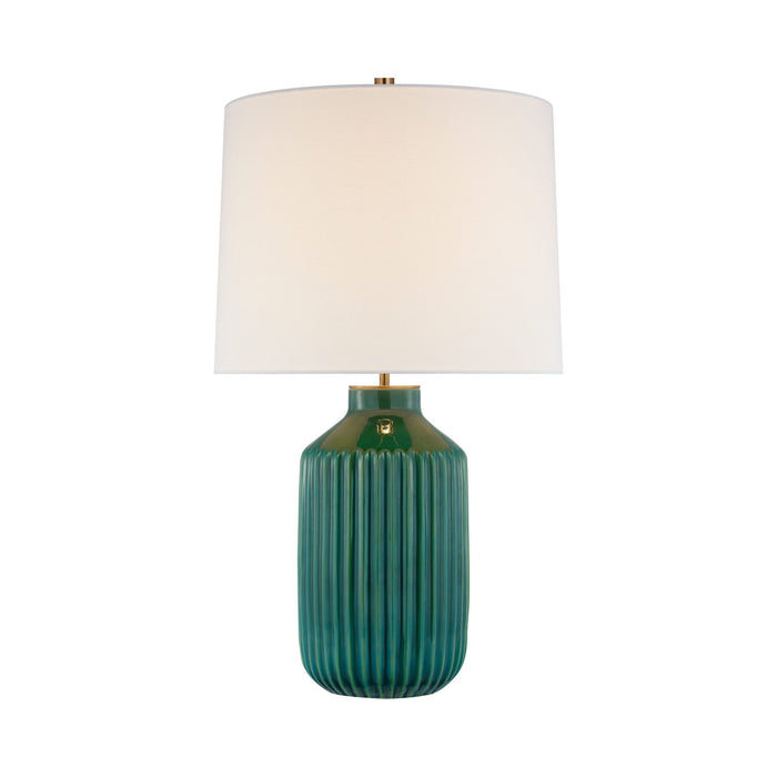 Braylen LED Table Lamp in Emerald Green Crackle.