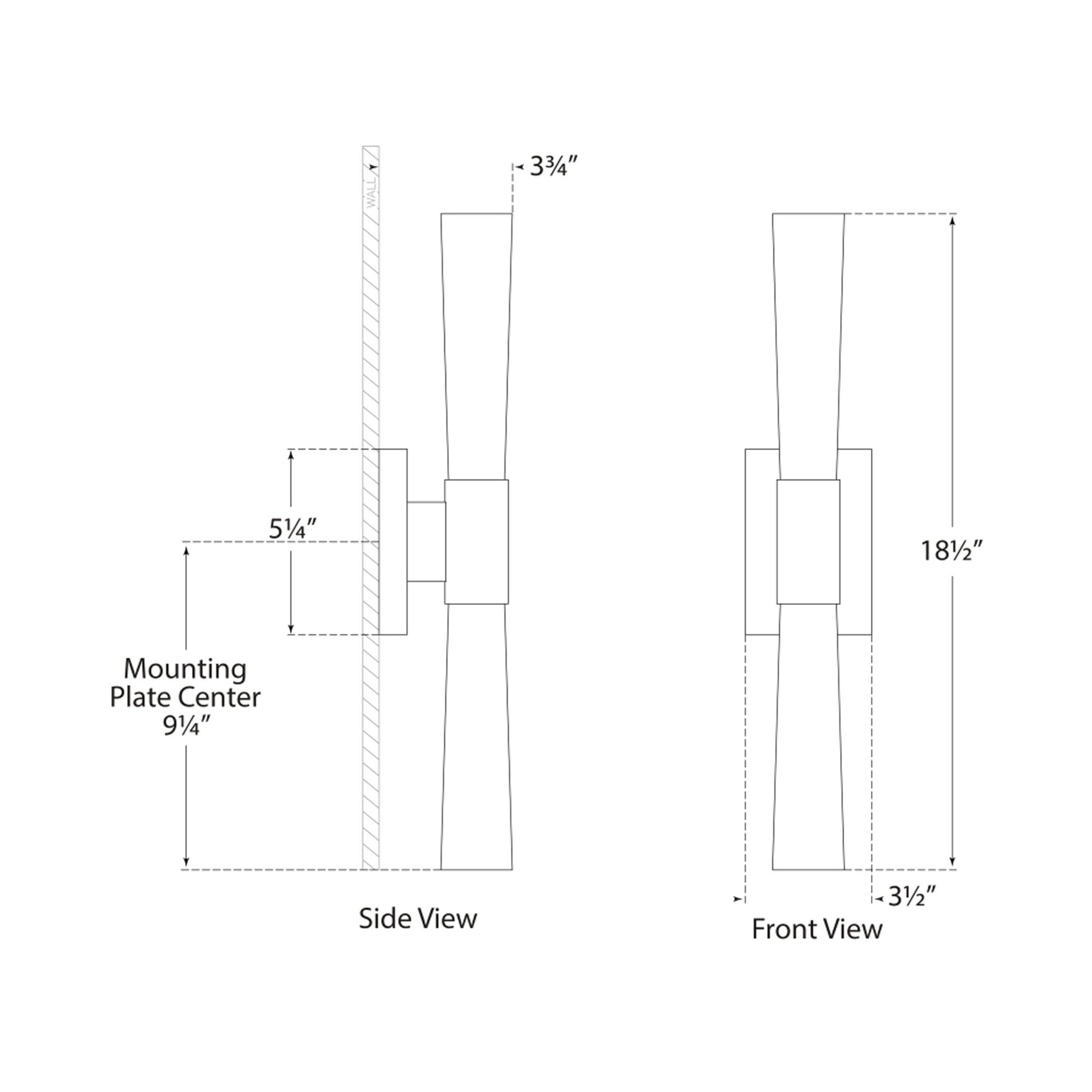 Brenta LED Wall Light - line drawing.